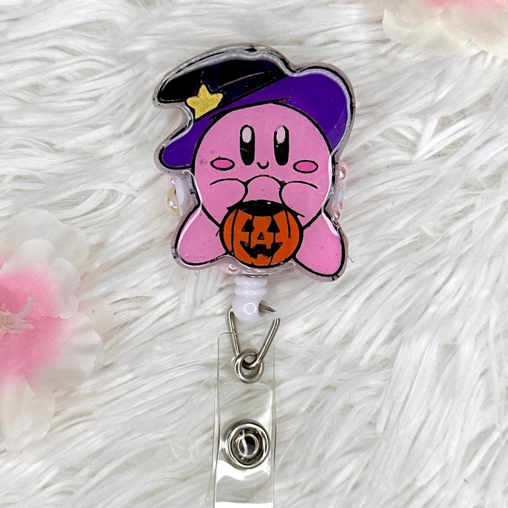Kirby Badge Reel - Halloween Badge Reel